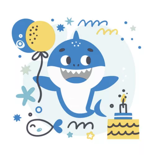 Happy Birthday Blue Shark szalvéta 20 db-os 33x33 cm