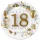 Happy Birthday 18 Gold Motifs papírtányér 8 db-os 18 cm