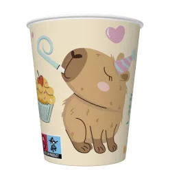 Happy Birthday Capybaras papír pohár 8 db-os 250 ml