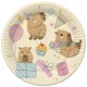 Happy Birthday Capybaras papírtányér 8 db-os 18 cm