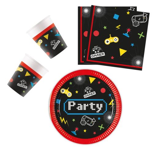 Gaming Party party szett 36 db-os 20 cm-es tányérral