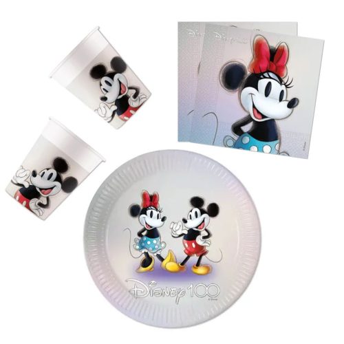 Disney 100 Minnie party szett 36 db-os 23 cm-es tányérral