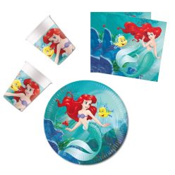   Disney Hercegnők, Ariel Curious party szett 36 db-os 23 cm-es tányérral