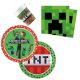 Minecraft Green party szett 36 db-os 23 cm-es tányérral