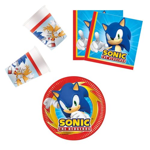Sonic a sündisznó Sega party szett 36 db-os 20 cm-es tányérral