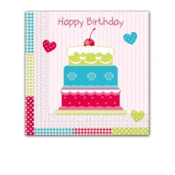 Happy Birthday Cake szalvéta 20 db-os 33x33 cm