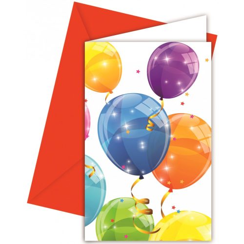 Sparkling Balloons, Lufis Party Meghívó 6 db-os