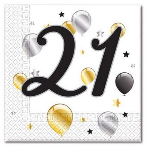 Milestone, Happy Birthday 21 szalvéta 20 db-os