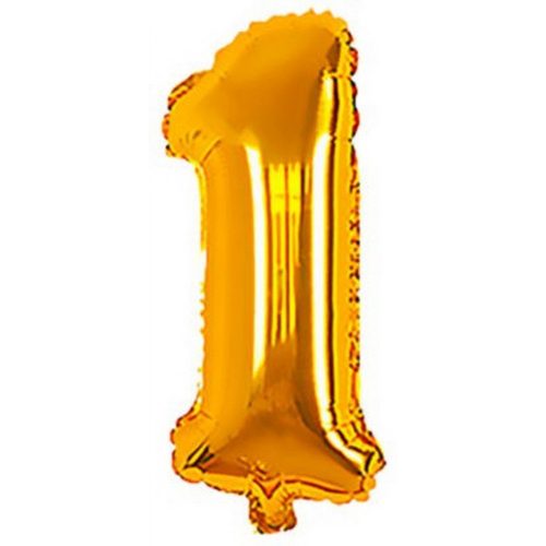 Gold, Arany mini 1-es szám fólia lufi 33 cm