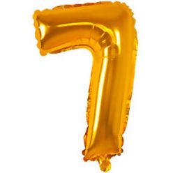 Arany Gold mini 7-es szám fólia lufi 33 cm