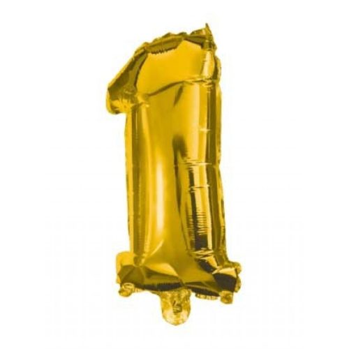 Gold, Arany óriás 1-es szám fólia lufi 85 cm
