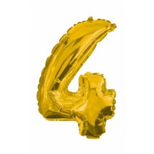Gold, Arany óriás 4-es szám fólia lufi 85 cm