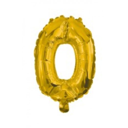 Gold, Arany 0-ás szám fólia lufi 10 cm