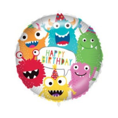 Happy Birthday Monsters fólia lufi 46 cm