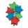 Csillag Red Blue Green Star fólia lufi 6 db-os szett 46 cm