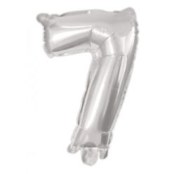 Ezüst Silver 7-es szám fólia lufi 95 cm