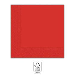 Piros Unicolour Red szalvéta 20 db-os 33x33 cm FSC