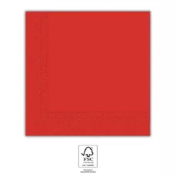 Piros Unicolour Red szalvéta 20 db-os 33x33 cm FSC