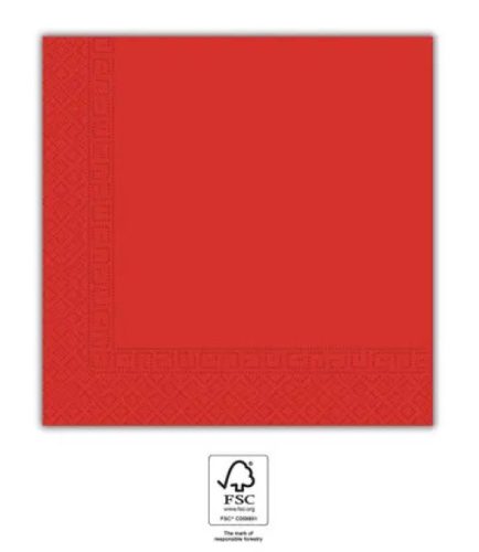 Piros Unicolour Red szalvéta 20 db-os 33x33 cm FSC