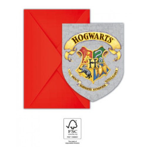 Harry Potter Hogwarts Houses party meghívó 6 db-os FSC