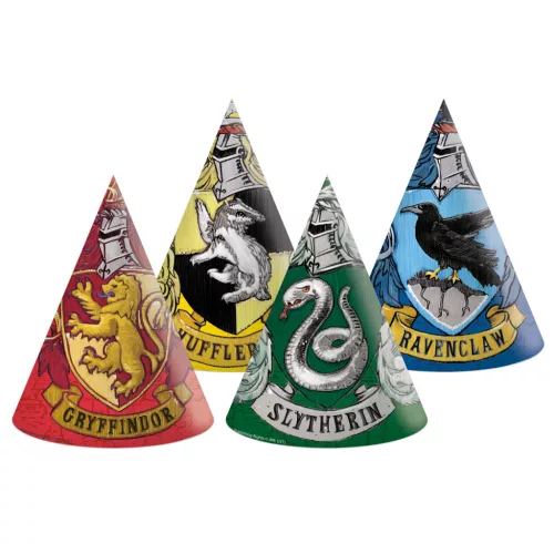 Harry Potter Hogwarts Houses parti kalap, csákó 6 db-os FSC