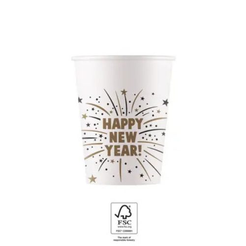Happy New Year Flares papír pohár 8 db-os 200 ml FSC