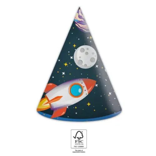 Űr Rocket Space parti kalap, csákó 6 db-os FSC