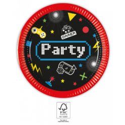 Gaming Party papírtányér 8 db-os 20 cm FSC