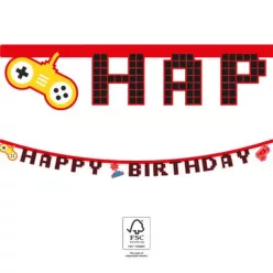 Gaming Party Happy Birthday felirat FSC 2 m