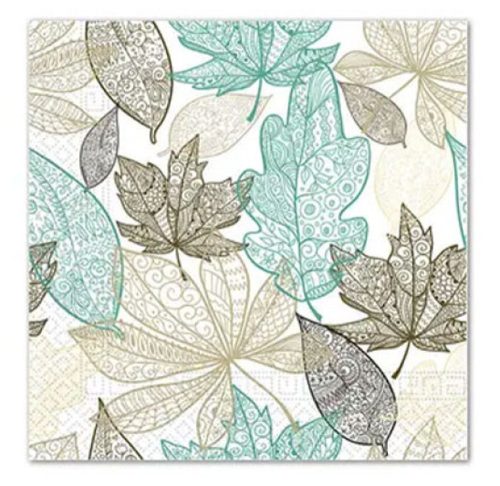 Levél Wide Leaves szalvéta 20 db-os 33x33 cm FSC