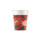 Karácsonyi Holly Poinsettia papír pohár 8 db-os 200 ml FSC