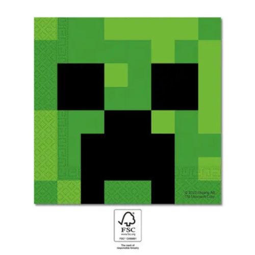Minecraft Green szalvéta 20 db-os 33x33 cm FSC