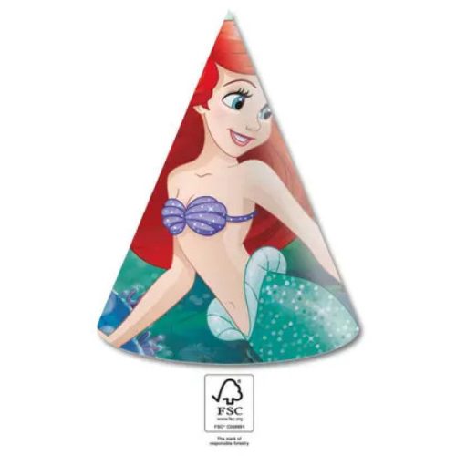 Disney Hercegnők, Ariel Curious Parti kalap, csákó 6 db-os FSC