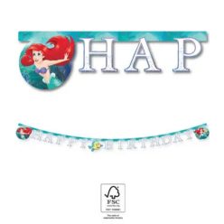   Disney Hercegnők, Ariel Curious Happy Birthday felirat FSC 2 m