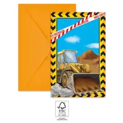 Építkezés Grabber party meghívó 6 db-os FSC