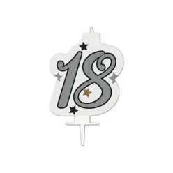   Happy Birthday Silver Milestone tortagyertya, számgyertya 18-as