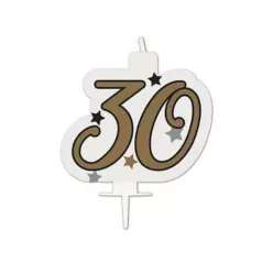   Happy Birthday Gold Milestone tortagyertya, számgyertya 30-as