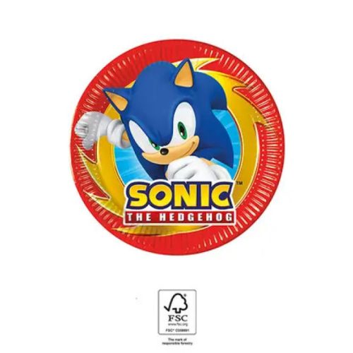 Sonic a sündisznó Sega papírtányér 8 db-os 20 cm FSC
