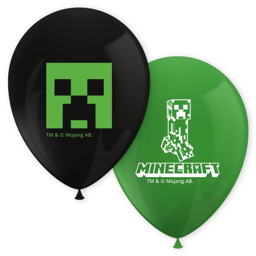 Minecraft Green léggömb, lufi 8 db-os