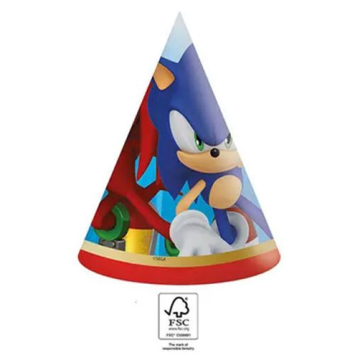 Sonic a sündisznó Sega parti kalap, csákó 6 db-os FSC
