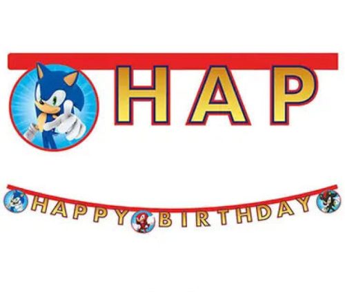 Sonic a sündisznó Sega Happy Birthday felirat FSC 2 m