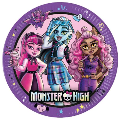 Monster High Friends papírtányér 8 db-os 23 cm FSC
