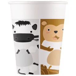 Állatos Zoo papír pohár 8 db-os 200 ml FSC