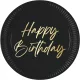 Happy Birthday Elegant papírtányér 8 db-os 23 cm FSC