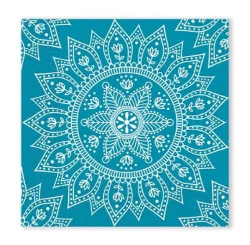 Mandala Petrol White szalvéta 20 db-os, 33x33 cm FSC