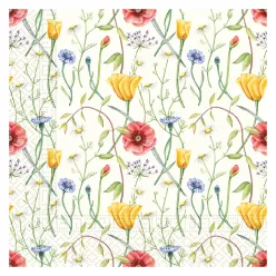 Virágos Wild szalvéta 20 db-os 33x33 cm