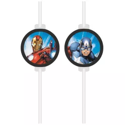   Bosszúállók Evergreen papír szívószál, 4 db-os szett FSC