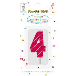Színes Pink Pattern 4-es tortagyertya, számgyertya 