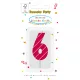 Színes Pink Pattern 6-os tortagyertya, számgyertya