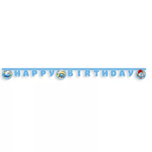 Hupikék törpikék Joyful Happy Birthday felirat 200 cm FSC